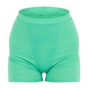 Pretty Little Things Bright Green Ribbed Bike Shorts